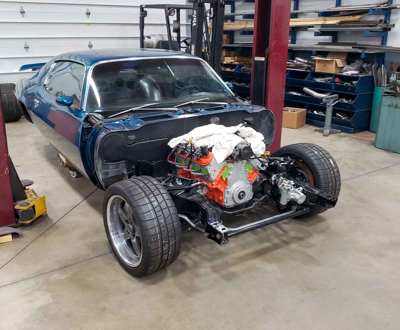 Camaro with front tin removed